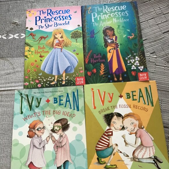 Lot of 4 Books--Rescue Princesses (2) and Ivy and Bean (2)--Homeschool Reading - Picture 1 of 3